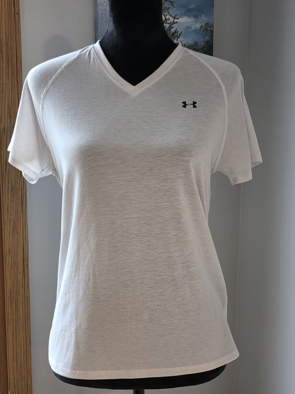 White Under Armour women's short-sleeve V- neck athletic t-shirt- Size Medium